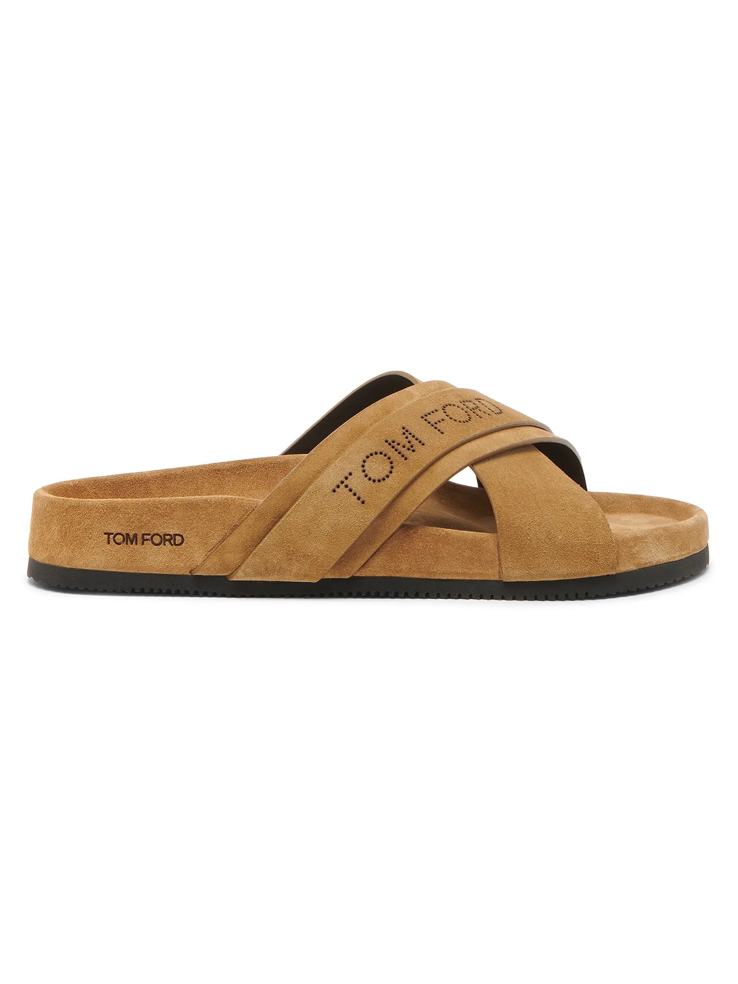 Crisscross Suede Slip-On Sandals
