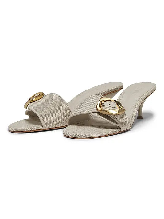 Olga 50MM Buckle-Accented Linen Sandals