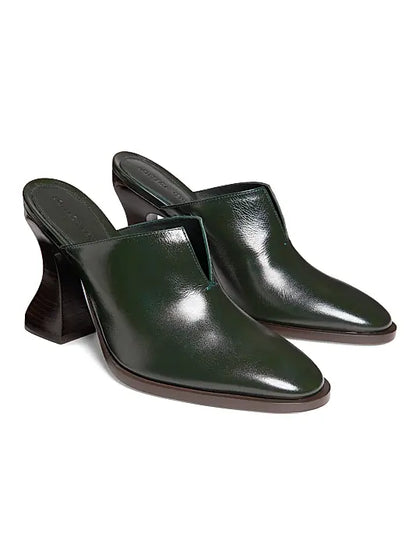 Cha-Cha Leather Mule Pumps