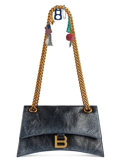 Crush Small Chain Bag Dirty Effect with Souvenirs Charms
