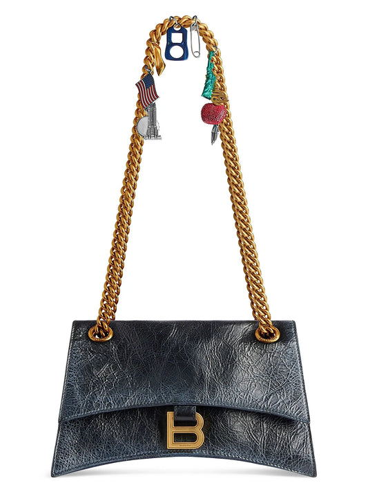 Crush Small Chain Bag Dirty Effect with Souvenirs Charms