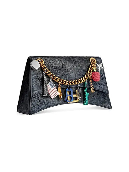Crush Small Chain Bag Dirty Effect with Souvenirs Charms
