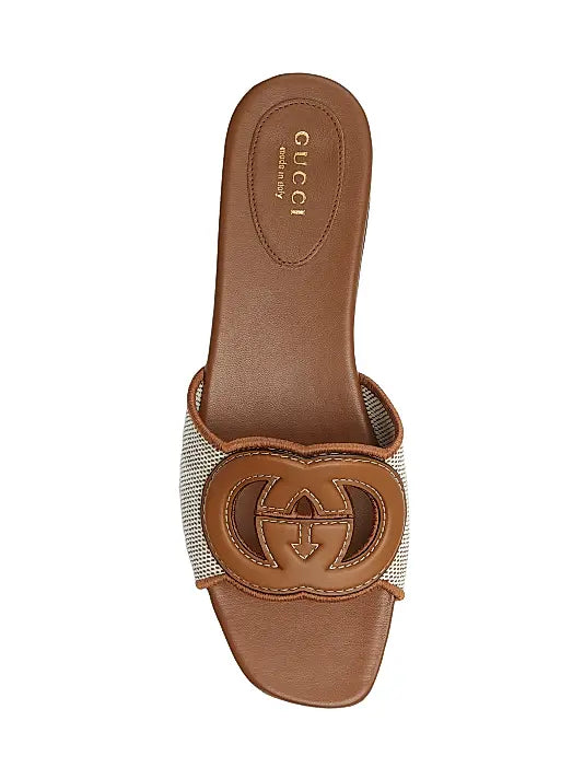 Interlocking G Cut-Out Leather Sandals