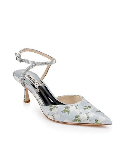 Autumn 65MM Crystal-Embellished Jacquard Pumps