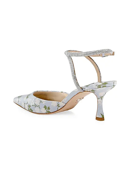 Autumn 65MM Crystal-Embellished Jacquard Pumps