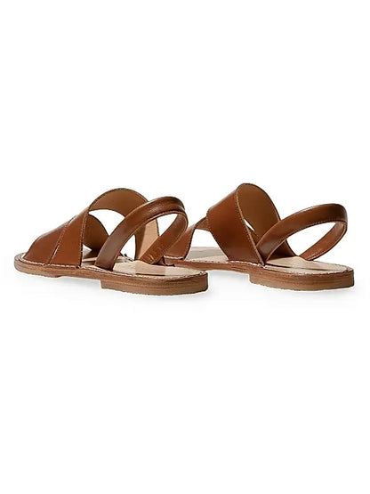 Aloc Asymmetric Leather Slingback Sandals