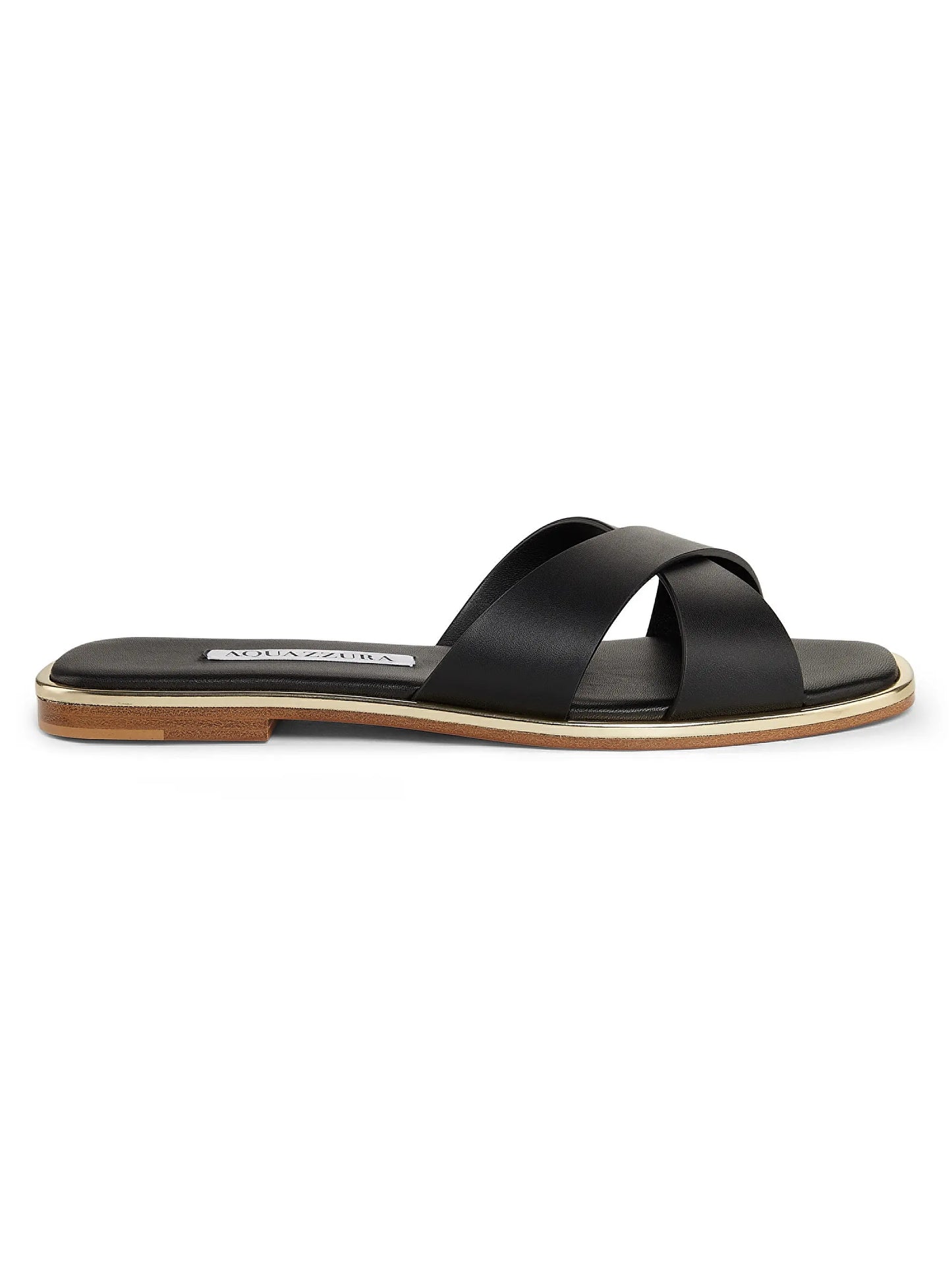 Divine Crisscross Leather Slide Sandals