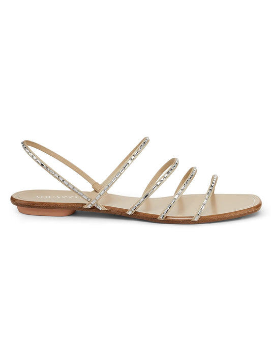Mistica Crystal-Embellished Leather Sandals