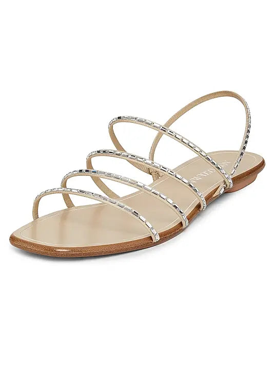 Mistica Crystal-Embellished Leather Sandals
