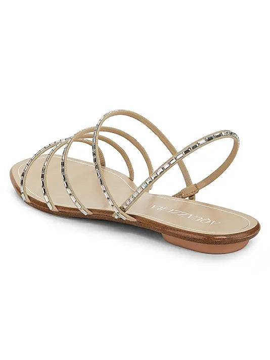 Mistica Crystal-Embellished Leather Sandals