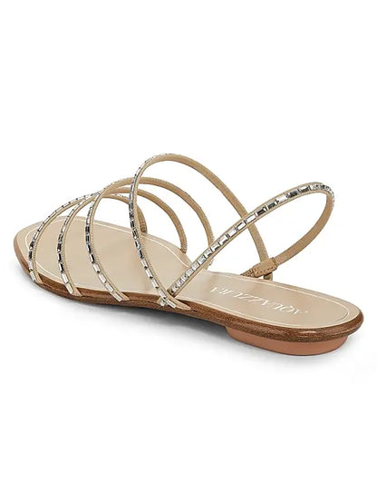 Mistica Crystal-Embellished Leather Sandals