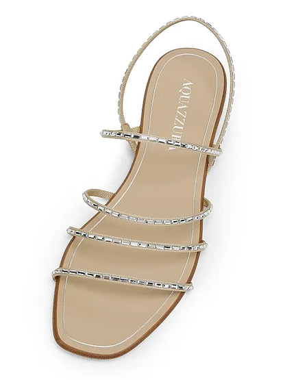 Mistica Crystal-Embellished Leather Sandals