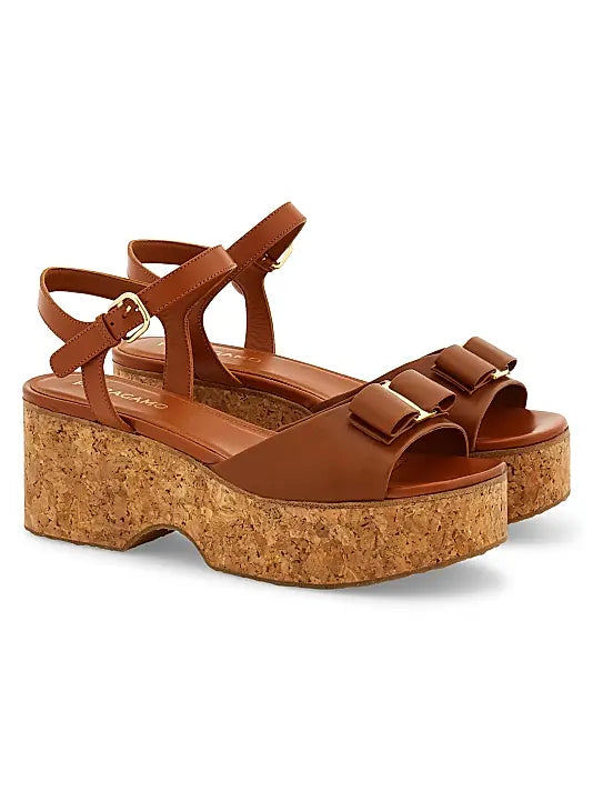 Selna 70MM Leather Wedge Sandals