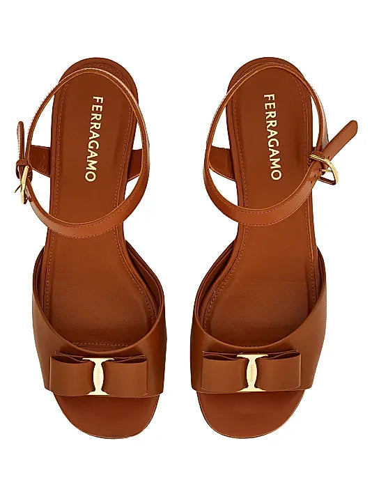 Selna 70MM Leather Wedge Sandals