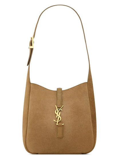 Le 5 À 7 Supple Baby Shoulder Bag in Suede