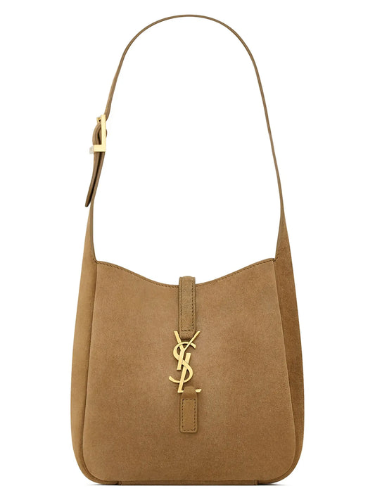 Le 5 À 7 Supple Baby Shoulder Bag in Suede