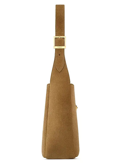 Le 5 À 7 Supple Baby Shoulder Bag in Suede