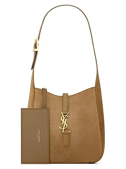 Le 5 À 7 Supple Baby Shoulder Bag in Suede