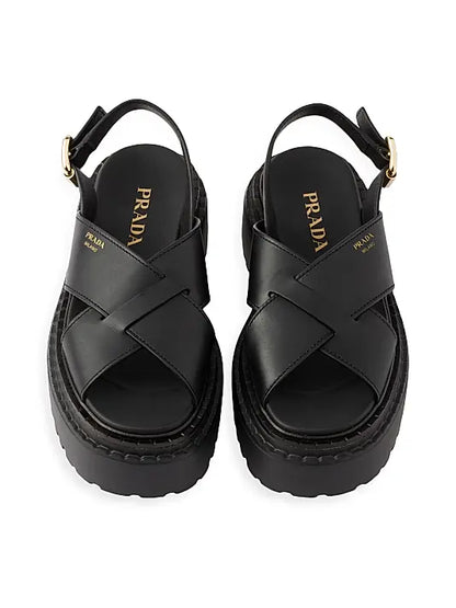 Leather Crisscross Sandals