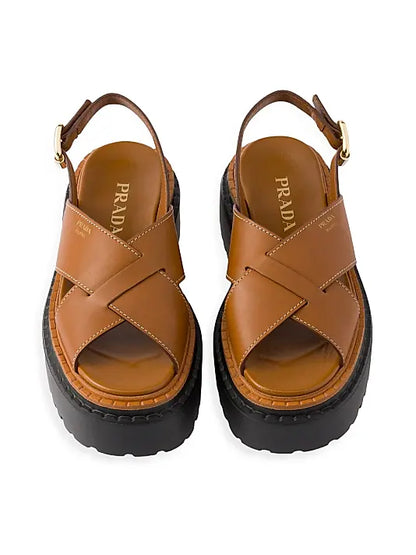 Leather Crisscross Sandals