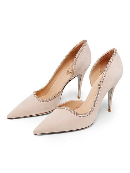 Sky High 100MM Crystal-Embellished Suede Pumps