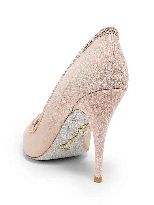 Sky High 100MM Crystal-Embellished Suede Pumps