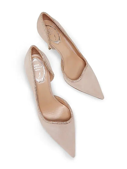 Sky High 100MM Crystal-Embellished Suede Pumps