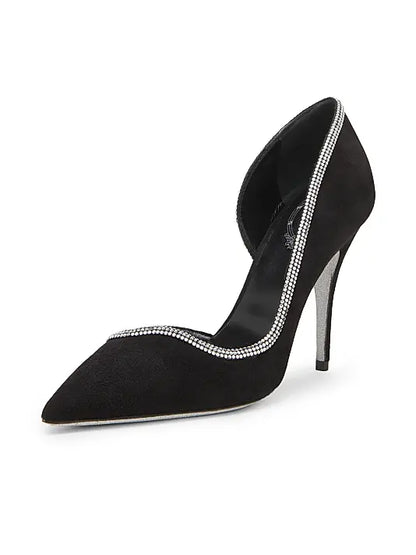 Sky High 100MM Crystal-Embellished Suede Pumps