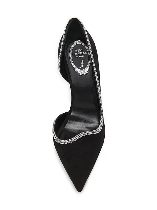 Sky High 100MM Crystal-Embellished Suede Pumps