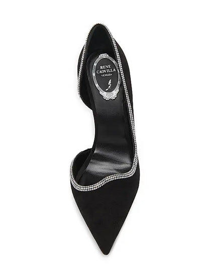 Sky High 100MM Crystal-Embellished Suede Pumps