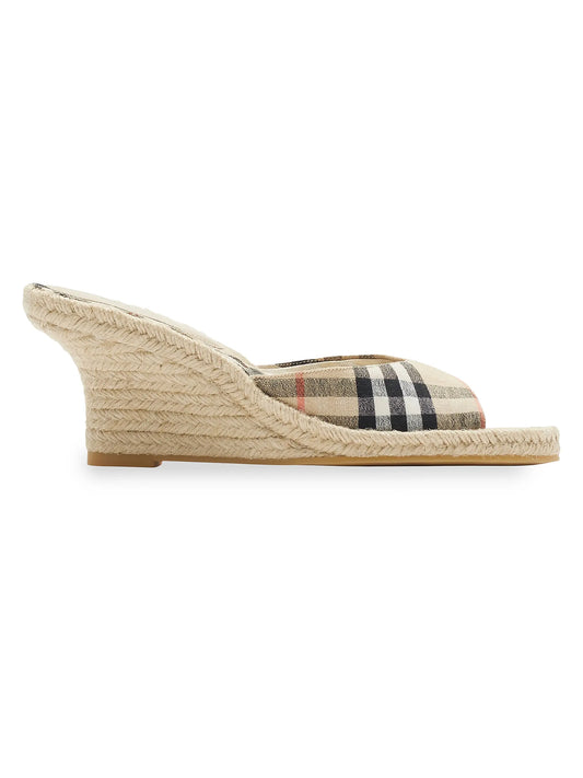 Mews 65MM Check Espadrille Wedge Sandals