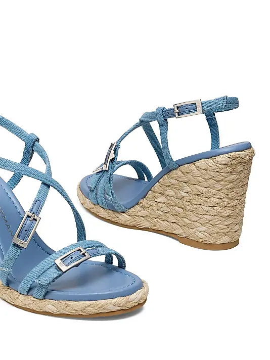 Georgie 90MM Denim Espadrille Wedge Sandals