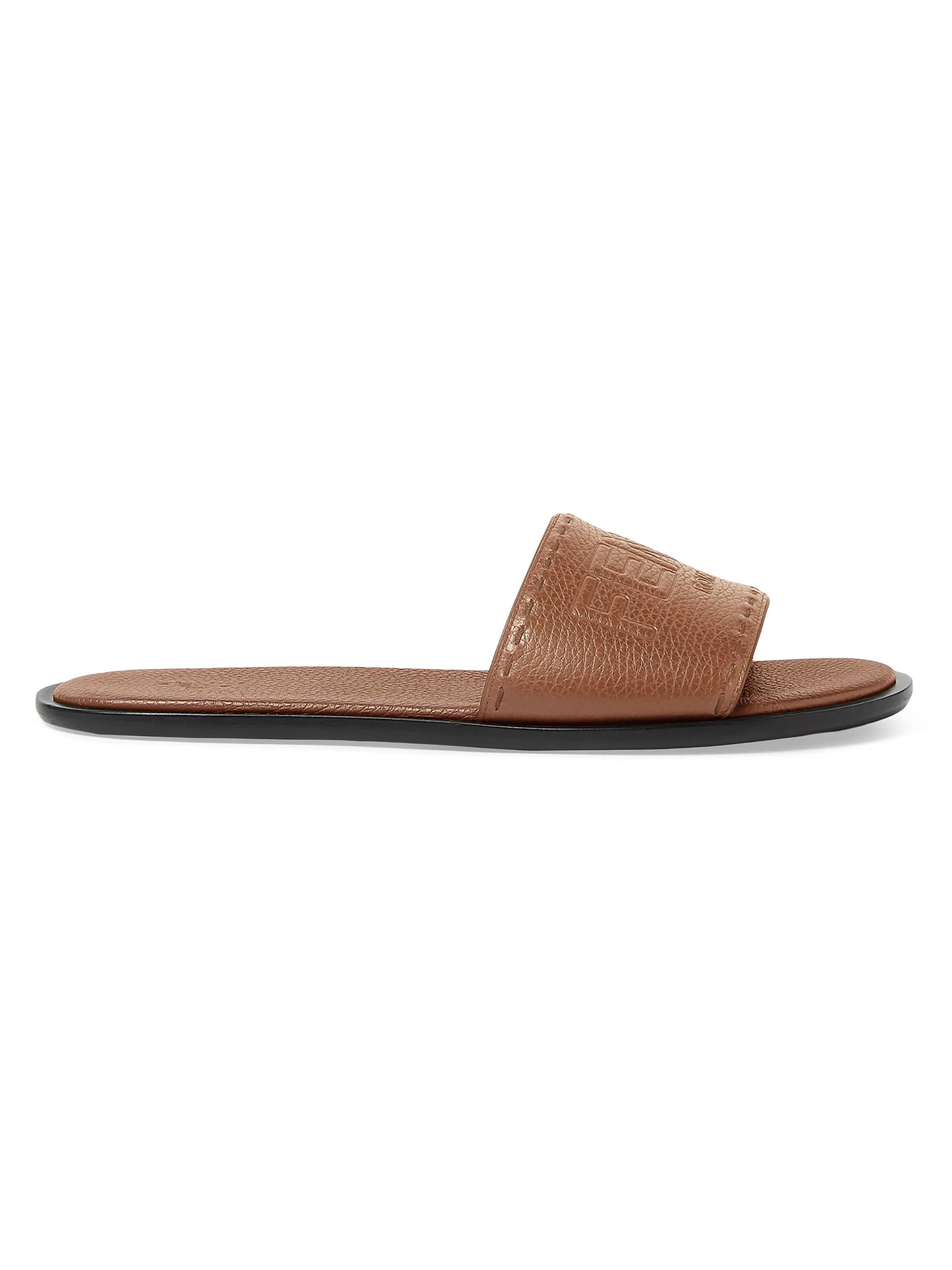 Logo-Embossed Leather Slide Sandals