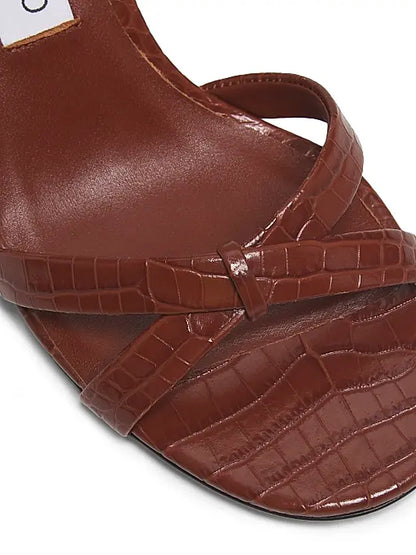 Elsy 65MM Embossed Leather Sandals