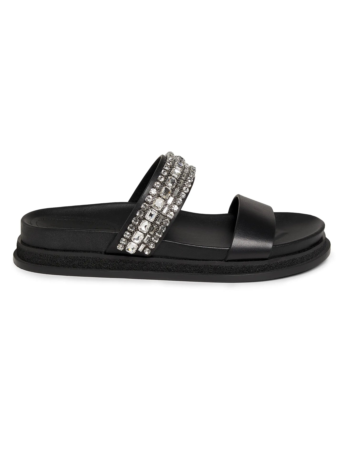 Jadi Crystal-Embellished Vacchetta Leather Slides