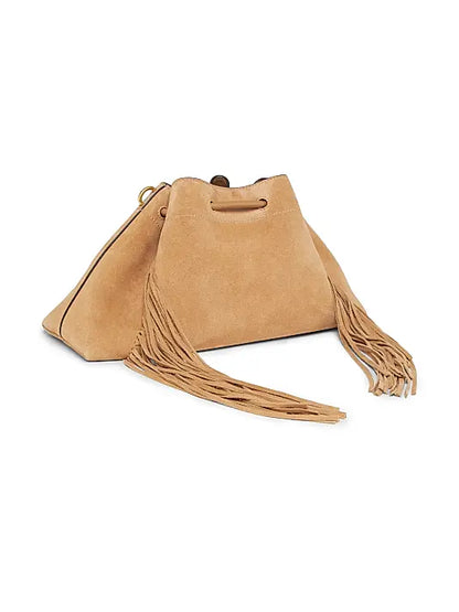 Bon Bon Fringe-Trim Suede Shoulder Bag