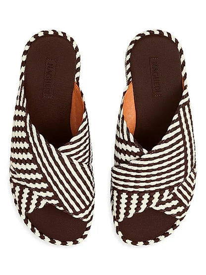 Laguna Striped Geo Platform Sandals