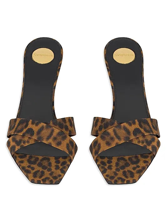 Jill Mules in Leopard Grosgrain