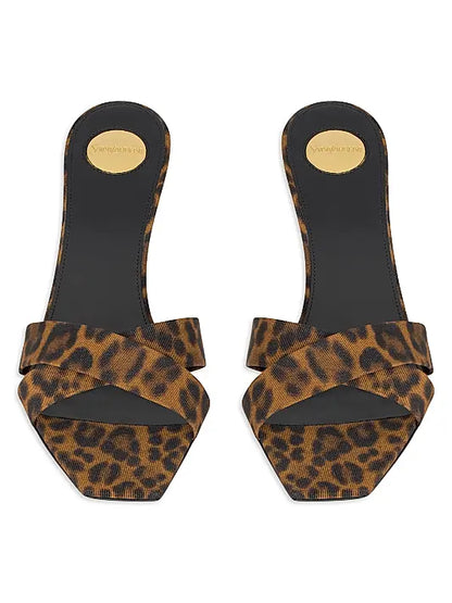 Jill Mules in Leopard Grosgrain