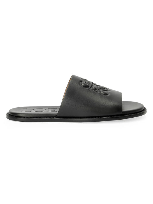 LOEWE x Paula's Ibiza Flex Anagram Leather Slide Sandals