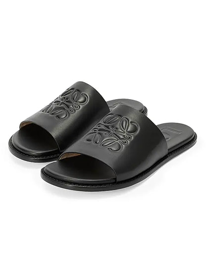 LOEWE x Paula's Ibiza Flex Anagram Leather Slide Sandals