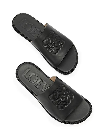 LOEWE x Paula's Ibiza Flex Anagram Leather Slide Sandals