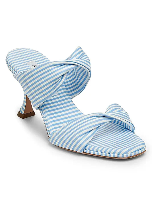 Twist 75MM Striped Leather Mules