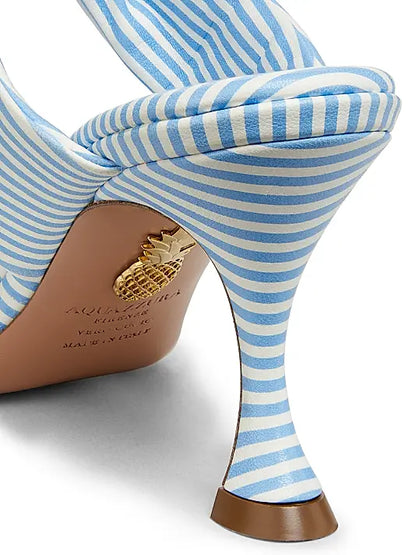Twist 75MM Striped Leather Mules