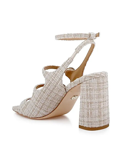 Vella 85MM Tweed Block-Heel Sandals