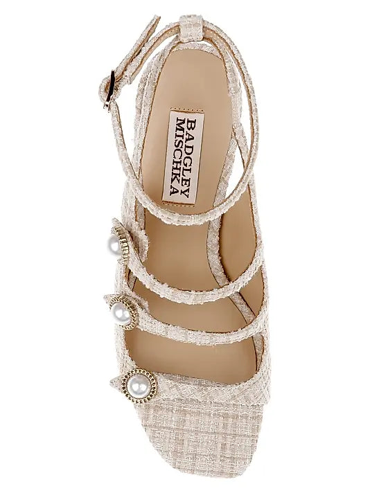 Vella 85MM Tweed Block-Heel Sandals