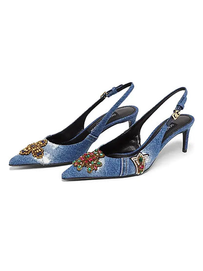 Like A Virgin Denim Slingback Pumps