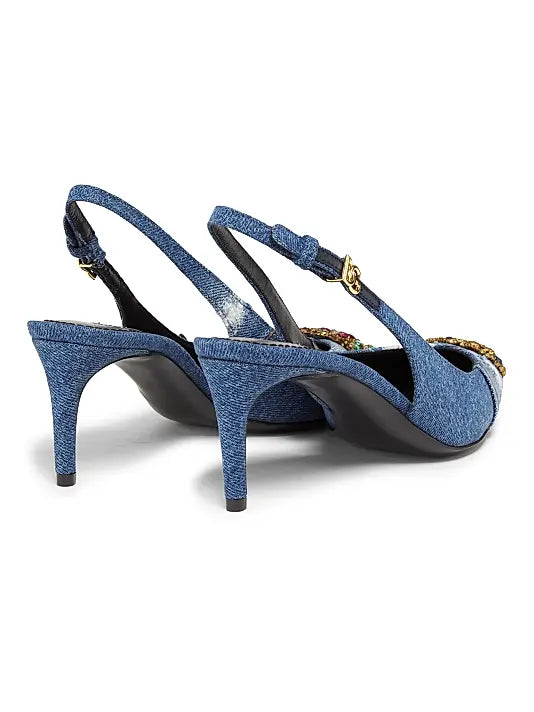 Like A Virgin Denim Slingback Pumps