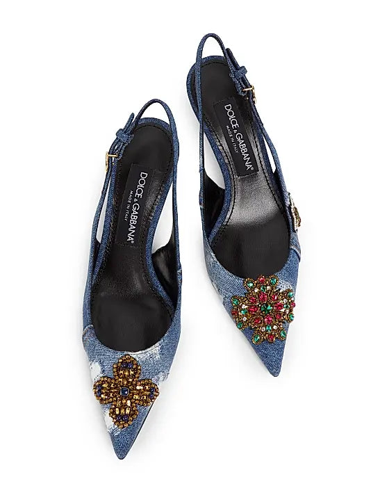 Like A Virgin Denim Slingback Pumps