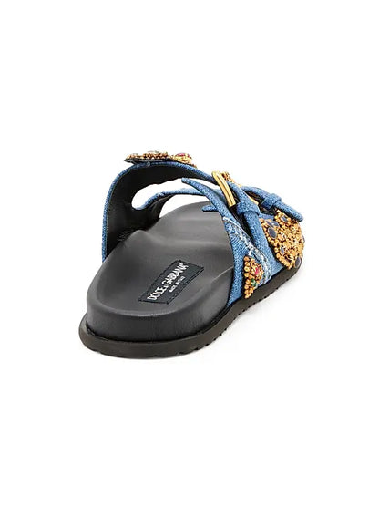 Like a Virgin Embellished Denim Sandals